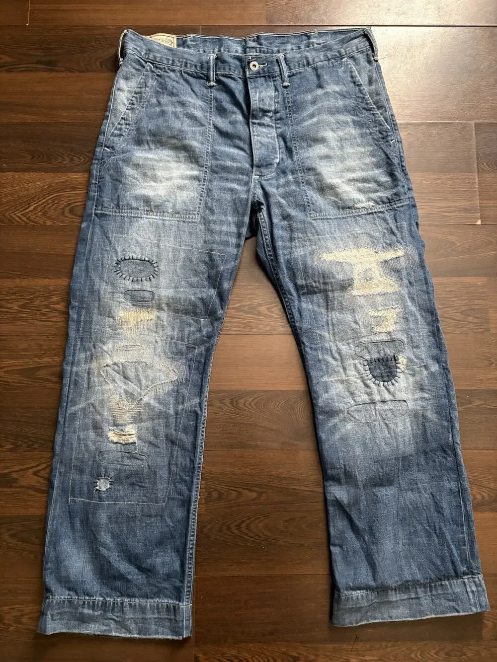 Polo Ralph Lauren Patchwork Sashiko Carpenter Jeans 35x30